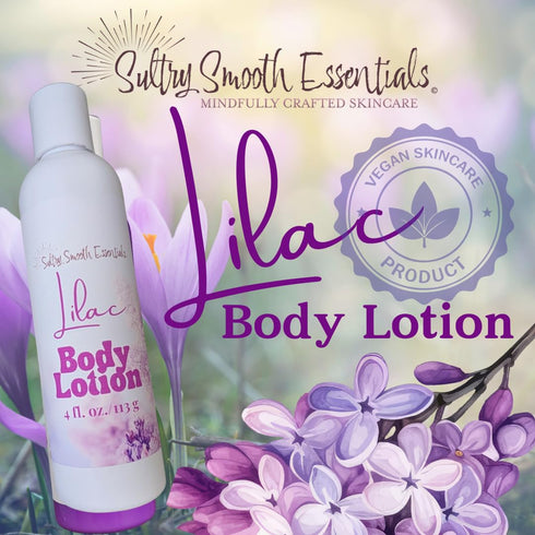 SutrySmooth Essentials 1 (8 oz) Lilac Body Lotion, Classic Vintage Spring Floral, Vegan Paraben Free, Handcrafted