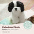 Bearington Collection Shih Tzu Stuffed Animal - 11 in Black & White Plush Puppy, Soft Realistic Washable Dog