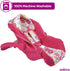 Adora Baby Doll Car Seat - Removable Seat Cover, Machine Washable, Fits Dolls & Plush Animals Up To 20” - Pink Flower