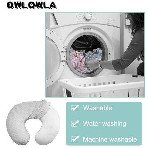 OWLOWLA Nursing Pillow Cover, Breastfeeding Pillow Slipcover Fits Nursing Pillow for Baby Boy Girl(Cream)