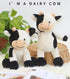 NatureMan 9 inches Cow Stuffed Animal Simulation Soft Plush Cute Cow Doll for Boys Girls Great Birthday Gift