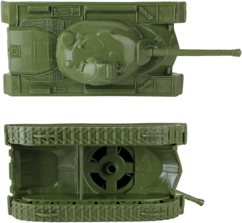 Tim Mee Toy TimMee WW2 3pc Toy Tanks for Plastic Army Men - OD Green - Made in USA