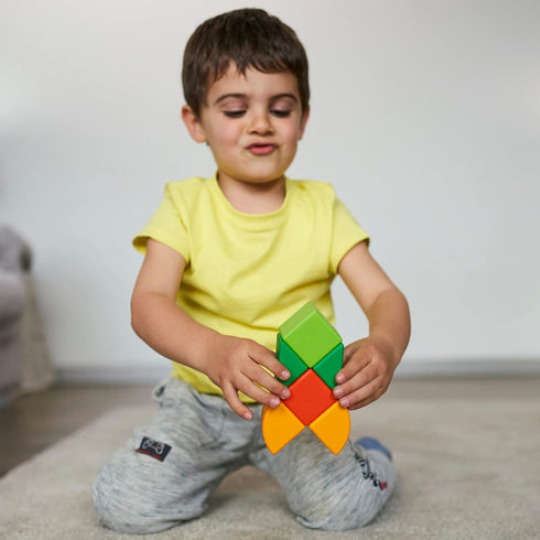 GEOMAG Magnetic Toys - 6 Pieces Magicube Shapes Starter Set, Early Learning STEM Educational Building Blocks for Ages