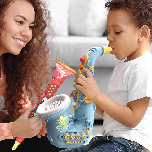 Smaroll Kids Saxophone Toy with Light and Sound,Multifunctional Early Educational Toys Musical Instrument Toy