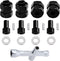 4 Pieces Aluminum Extended 7mm Hex Wheel Hubs & 8mm Thick Wheel Spacers for Axial SCX24 Models (Black)