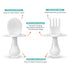 Grabease Toddler Utensils Set - White Toddler Spoons and Forks, Baby Silverware for Self-Feeding, BPA-Free