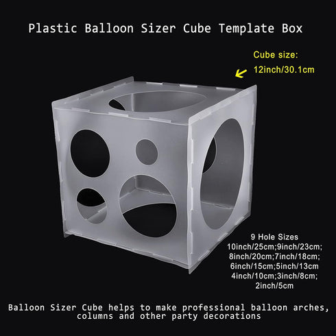 Auihiay 2-10 Inch Collapsible Plastic Balloon Sizer Box - Measurement Tool for Balloon Decorations