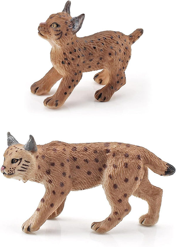 2 Pcs Realistic Lynx Figure, Plastic Lynx Figurine, Simulated Lynx Model for Halloween Christmas Party Favors