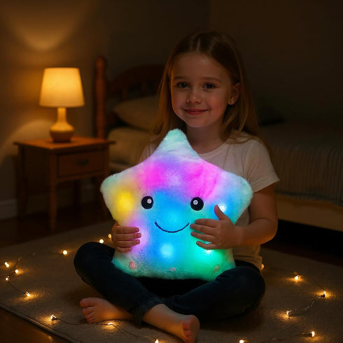 13" Cuteoy Musical Green Star Plush Pillow Glowing Twinkle Night Light Stuffed Animal LED Toys Adjustable Volume