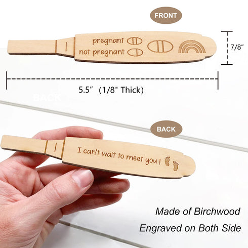 Blinking Stars Surprise Pregnancy Announcements for Dad Grandparents Aunt Uncle - Wooden Positive Pregnancy Test