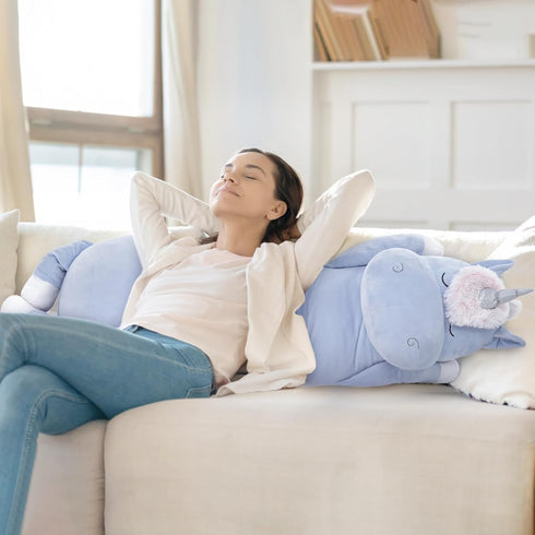 MorisMos Big Unicorn Body Pillow 4 Feet, 51 in Long Plush Unicorn Pillow for Kids, Soft Hugging Gift