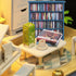 180pcs DIYDEC Mini Bookshelf with Mini Books Miniature Blue Bookshelf Ornament Tiny Small Library Decor Shake Away Your