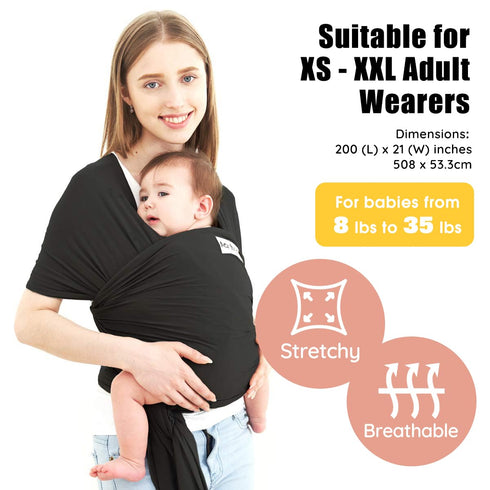 Acrabros Baby Wrap Carrier,Hands Free Baby Carrier Sling,Lightweight,Breathable,Softness,Perfect for Newborn Infants