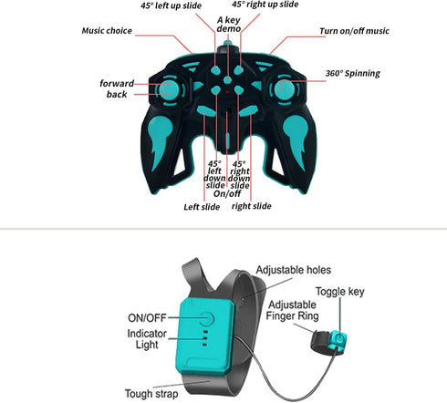 Gesture Sensing RC Stunt Car, 360° Spins Double Sided Hand Controlled Car with Lights and Music for Boys