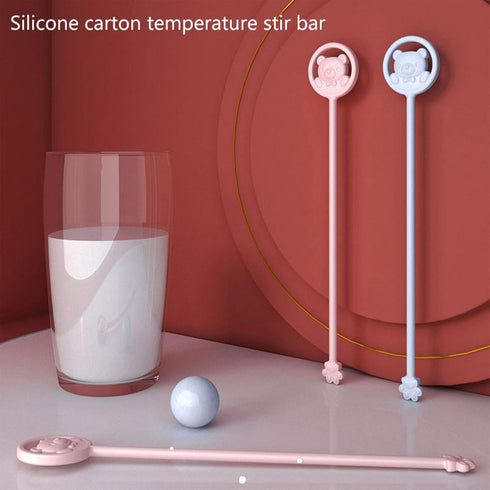 ljhnba Quick Mixing Baby Milk Powder Stirrer Over-Heat Color Changing Safe & Simple Operate Stir Rod