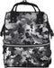 HCBPWVQA Black White Gray Camouflage Diaper Bag with Changing Pad and Pacifier Holder,