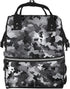 HCBPWVQA Black White Gray Camouflage Diaper Bag with Changing Pad and Pacifier Holder,