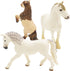 Gemini&Genius 3Pcs Horses Toy, Farm Animal Playset, Mare and Stallion with Baby Action Figures for Kids