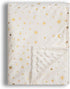 Baby Blanket for Boys Girls Soft Minky with Double Layer Dotted Backing, Star and Moon Printed 30 x 40 Inch