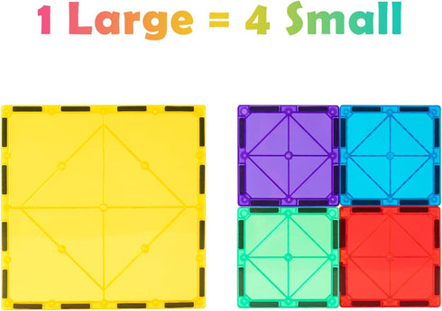 Gemmicc 12 Piece Jumbo Magnetic Building Tiles for Kids - Large STEM Blocks