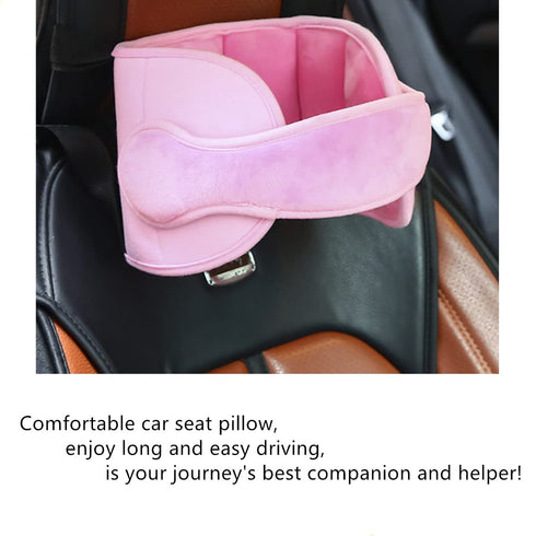 Car Seat Head Support Band, Adjustable Neck Relief for Infants and Baby Car Seats (Pink)