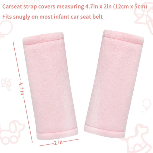 SWESEN Baby Car Seat Belt Covers for Boys and Girls, Carseat Shoulder Padding, Soft Car Seat Neck Cover, Mink Car Seat