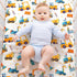 FIGEPO 4 Pack Set Baby Boy Crib Sheets Soft Fitted Baby Boy Mattress Covers Construction Truck or Dinosaur Theme