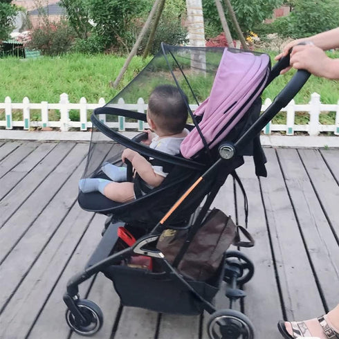 Mosquito Net for Baby Stroller, Full Cover Zipper Mesh Stroller Cover, Breathable Stretchable