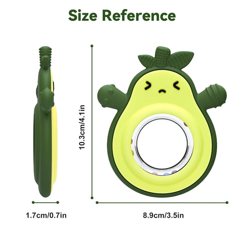 suhunide 0-6 3-24 Baby Rattles Teething Toy for Babies Months, Avocado Design BPA Free, Teething Relief for Infant