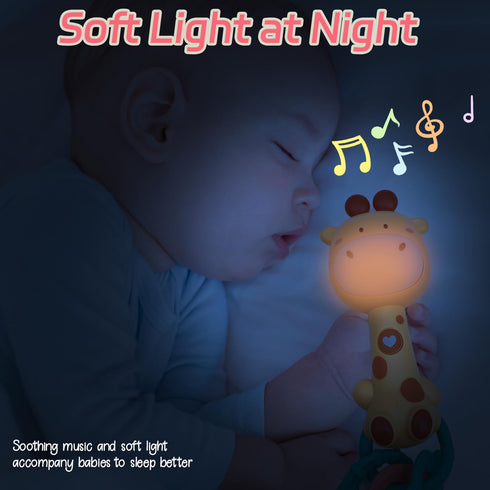 Baby Music Rattle Toy - Teething Toy for Infants 6-12-18 Months, Sensory Toys for Baby Boy Girl Gifts (Giraffe)