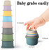 8-Piece Set 6 ZYFLSQ Stacking Cups Baby Toy, - Nesting Cups for Babies Months+, Bath Toys with Pattern for Kids