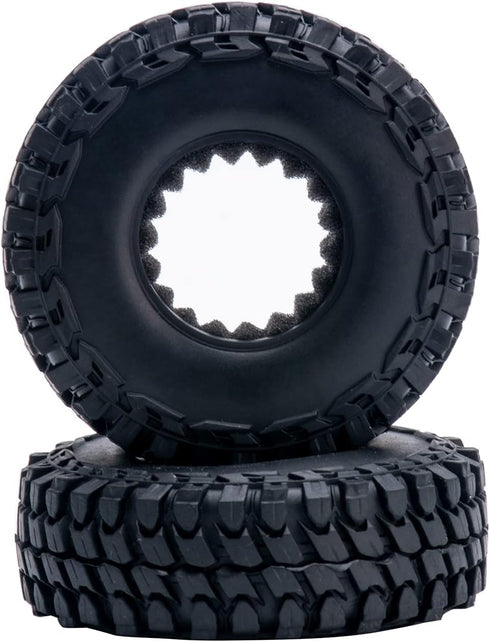 1.0 Beadlock Wheels and Tires 4PCS Metal Wheel Hub Rubber Tires for 1/24 RC Model Car Crawler AXIAL SCX24 AXI00006 AXI90081 AXI00002 AXI00001