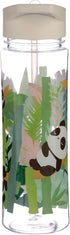 Puckator 550ml Pandarama - Kids Drinks Bottle With Flip Straw - Reusable Water Bottle For Girls And Boys With A Carry