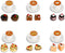 Hiawbon 24 Pcs Miniature Food Kitchen Decoration Sets 1:12 Miniature Coffee Mugs