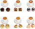 Hiawbon 24 Pcs Miniature Food Kitchen Decoration Sets 1:12 Miniature Coffee Mugs
