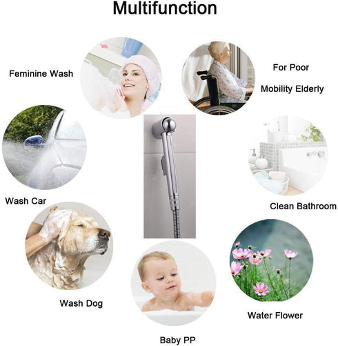 WIMPBLADB Set Set Muslim Shower Cloth Diaper Sprayer Kit - ABS Booster Spray Gun Wall Mounted