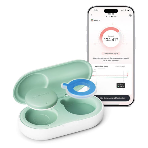 Momcozy Wearable Digital Thermometer for Baby, Medical-Grade Accurate Smart Thermometer, Instant Reads,