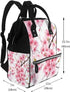 DWVTSLH Backpack Mummy Backpack Cherry Blossom Diaper Bag Multifunction Nappy Bags Waterproof Large Capacity Travel