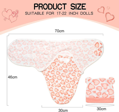 17-22 Inch Reborn Baby Doll Clothes Reborn Doll Clothes Accessories for Baby Doll Clothing (Purple & Pink Blanket )