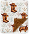 Western Baby Blanket, Cowboy Minky Blankets for Boys Girls, Nursery Room Decor,