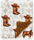 Western Baby Blanket, Cowboy Minky Blankets for Boys Girls, Nursery Room Decor,