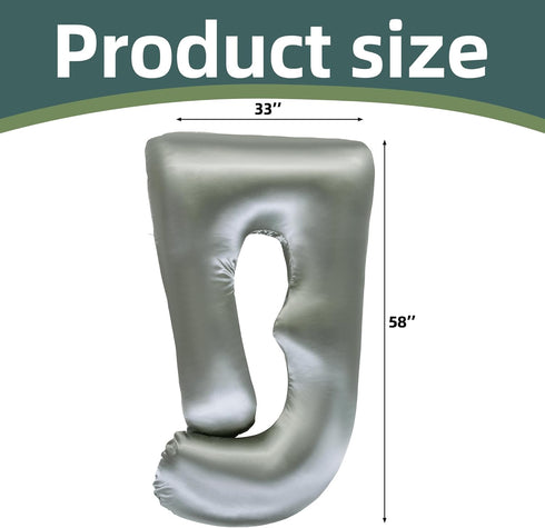 BALAPET Silky Satin Pregnancy Pillow Cover (ONLY Pillowcase), U Shaped Smooth Maternity Pillow Cover with Hidden Zip