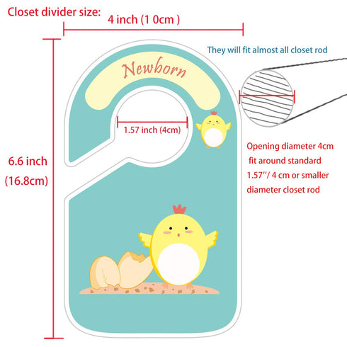 Baby Closet Dividers with Extra Stickers, Cute Nursery Clothes Organizer for Hangers