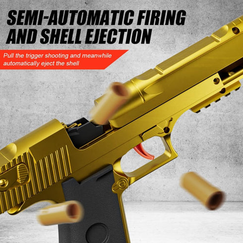 2 Pack Shell Ejecting Toy Gun - Semi-Automatic Handgun with Shell Ejection and Auto Rebound, Toy Foam Blasters & Stress