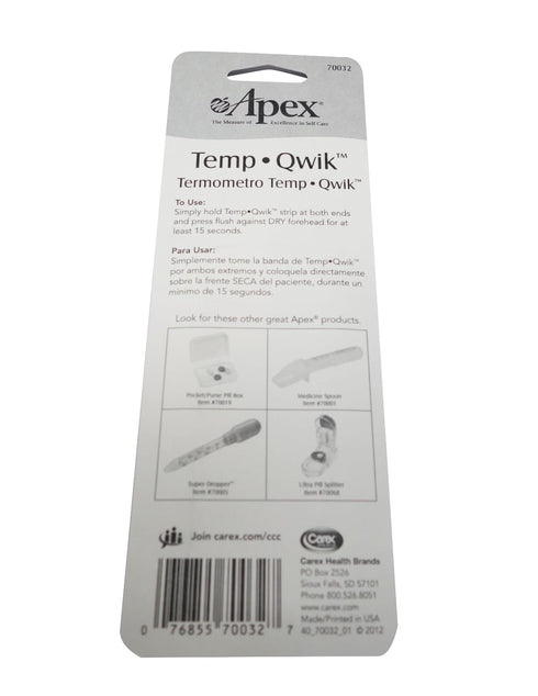 Apex Temp-Quik Forehead Strip Thermometer