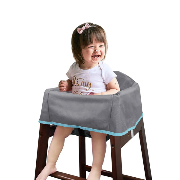 Dual-Belt Baby High Chair Cover, Upgrade Version, for Wooden or Restaurant High