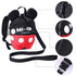 Baby Toddler Leash Backpack, Anti-Lost Travel Bag Harness Reins for Boys Girls (Black Red, 1-5 Years)