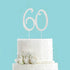 60th Birthday Decorations - 60 Cake Topper, Silver Rhinestone Diamond Bling Anniversary Wedding Cake Decoration