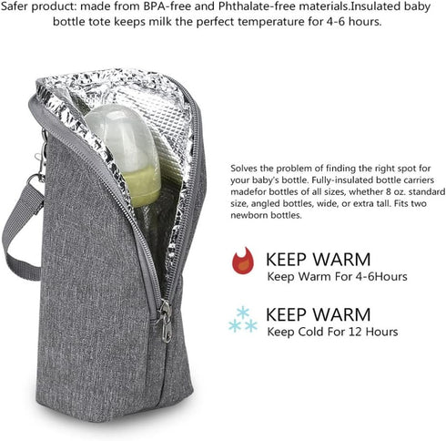 GLEAVI Baby Bottle Insulation Bag Keep Warm Bottle Sleeve Cooler for Baby Milk Warmer Bag Sleeves Heat Keeper Car Tote