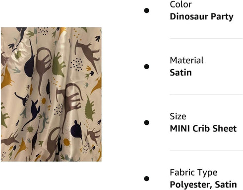 Satin Mini Crib Fitted Sheet for Baby - Retain Hair Moisture, Size 24 x 38 inches, Smaller Than Standard Crib Sheet